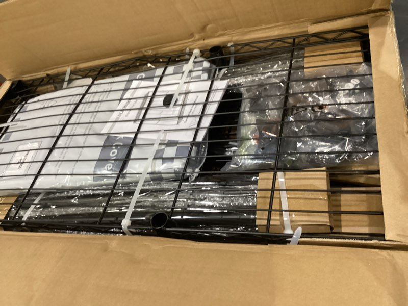 Condition photo showing Good Condition for e14c pro heavy duty closet organizer system?freestanding clothing racks for hanging clothes?adjustable garment rack 70.1"w × 16.6"d × 76.4"h hold 960 lbs?black rack with grey dustproof cover black rack with grey cover