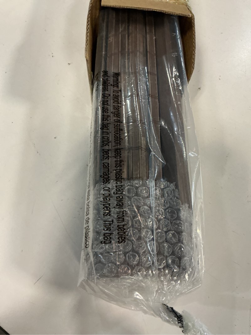Condition photo showing New/Like New for lazblinds no drill bamboo roman shades, 33" w x 72" h, malay walnut | cordless light filtering natural wood blind, privacy protection, room darkening bamboo blinds for windows malay walnut 33"w x 72"h