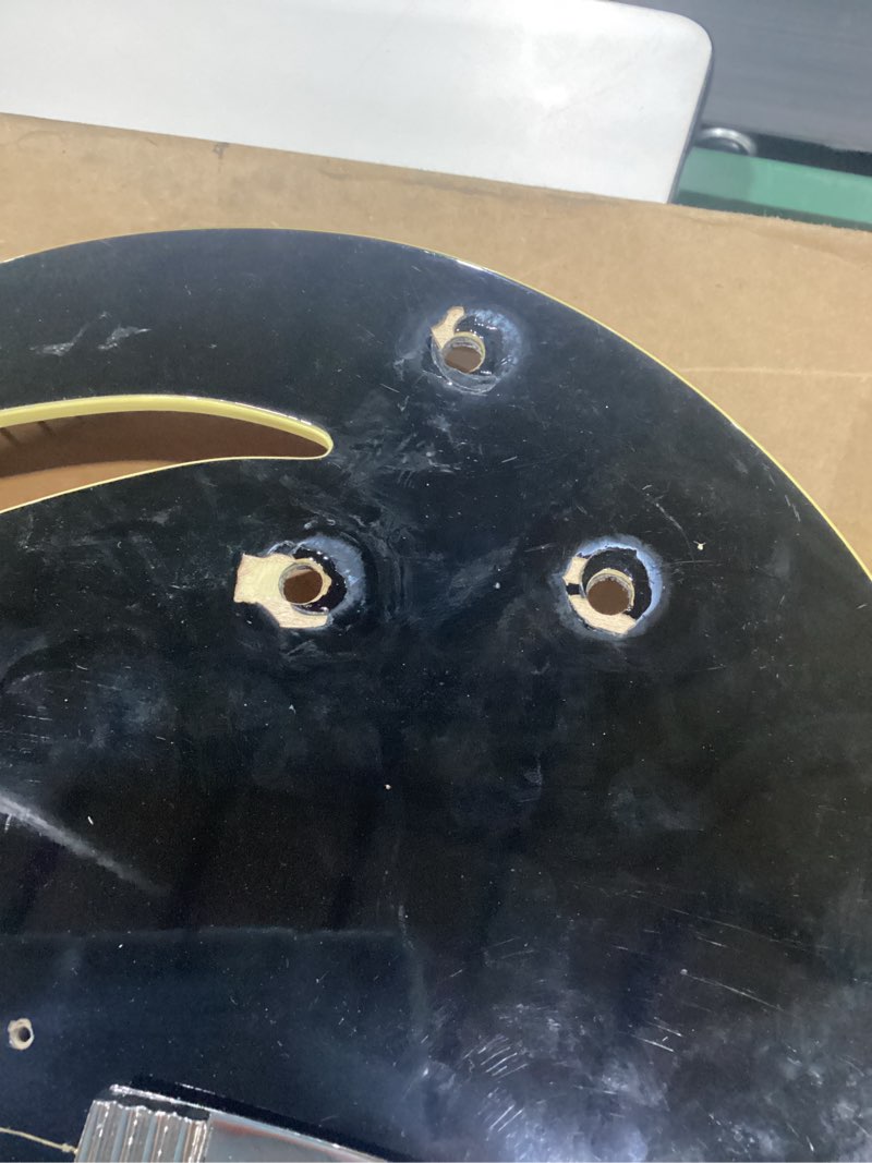 Condition photo showing As Is for USED NOT TESTED MISSING PIECES ESP LTD M-HT Black Metal Electric Guitar, Black Satin