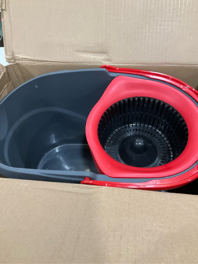 Condition photo showing New/Like New for O-Cedar EasyWring Microfiber Spin Mop, Bucket Floor Cleaning System, Red, Gray, Standard Easywring Spin Mop & Bucket