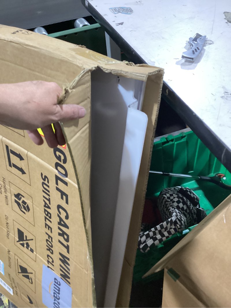 Condition photo showing Good Condition for drive up club car windshield, golf cart windshield compatible with club car 2004-up precedent, onward, tempo golf carts, foldable windshield impact resistant and uv protection, clear/tintd