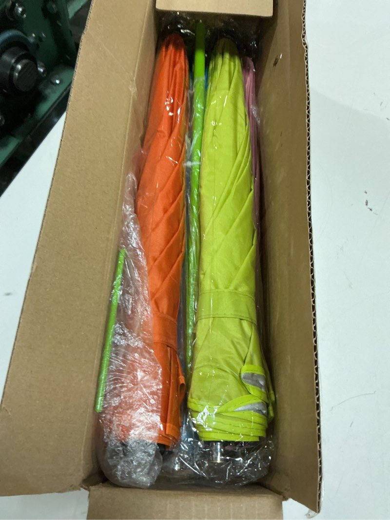 Condition photo showing Good Condition for axcoix 4 pack upgraded plant umbrellas for outdoor plants, 26" larger garden plant umbrella shade with adjustable angle, 43.4" higher sun shade for plants, potted plant, garden beds 4 pack-1pink 1blue 1green 1orange