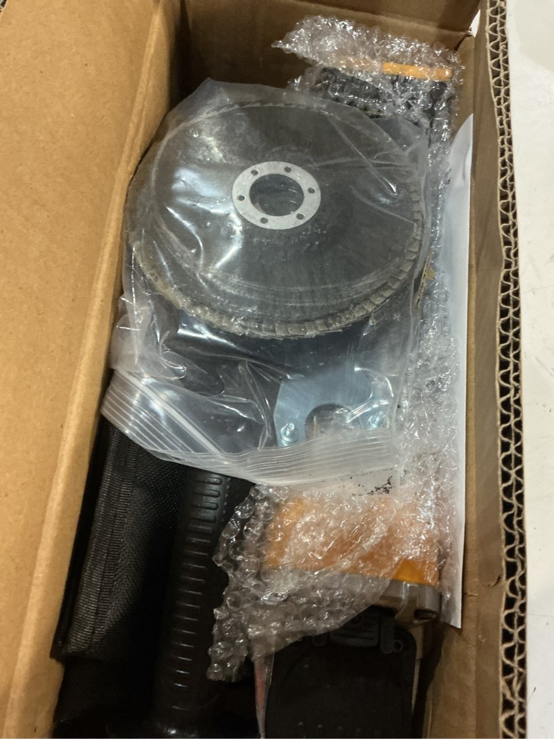 Condition photo showing Good Condition for cordless angle grinder 4-1/2 inch compatible with dewalt 20v battery, 10000 rpm brushless motor with 4 variable speeds, 5 pcs blades for cutting, griding, polishing (battery not included)