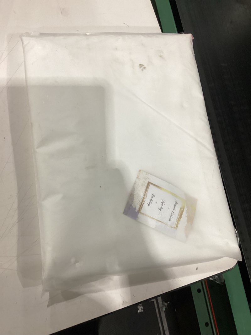Condition photo showing New/Like New for Riyidecor Clawfoot Tub Shower Curtain Liner Bathtub Round White All Around 180 x 70 Inch Wrap Around Freestanding Oval Surround PEVA Extra Wide Home Shower Panel 32 Pack Metal Shower Hooks Heavy Duty