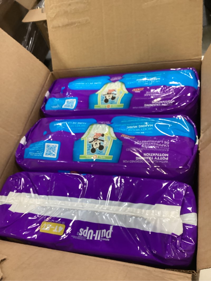 Condition photo showing New/Like New for Pull-Ups Boys' Potty Training Pants, Size 4T-5T Training Underwear (38-50 lbs), 99 Count (3 Packs of 33), Packaging May Vary 4T-5T 99