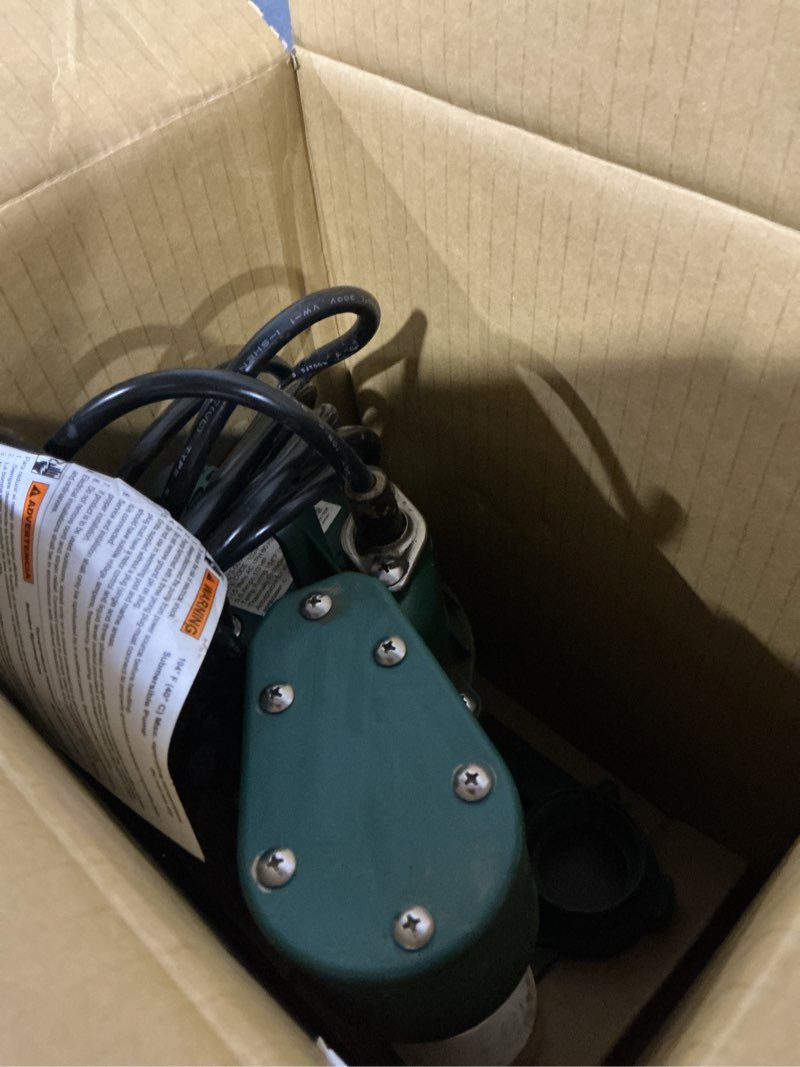 Condition photo showing As Is for zoeller 1/3-hp 115 -volt 42-gallon cast iron submersible sump pump