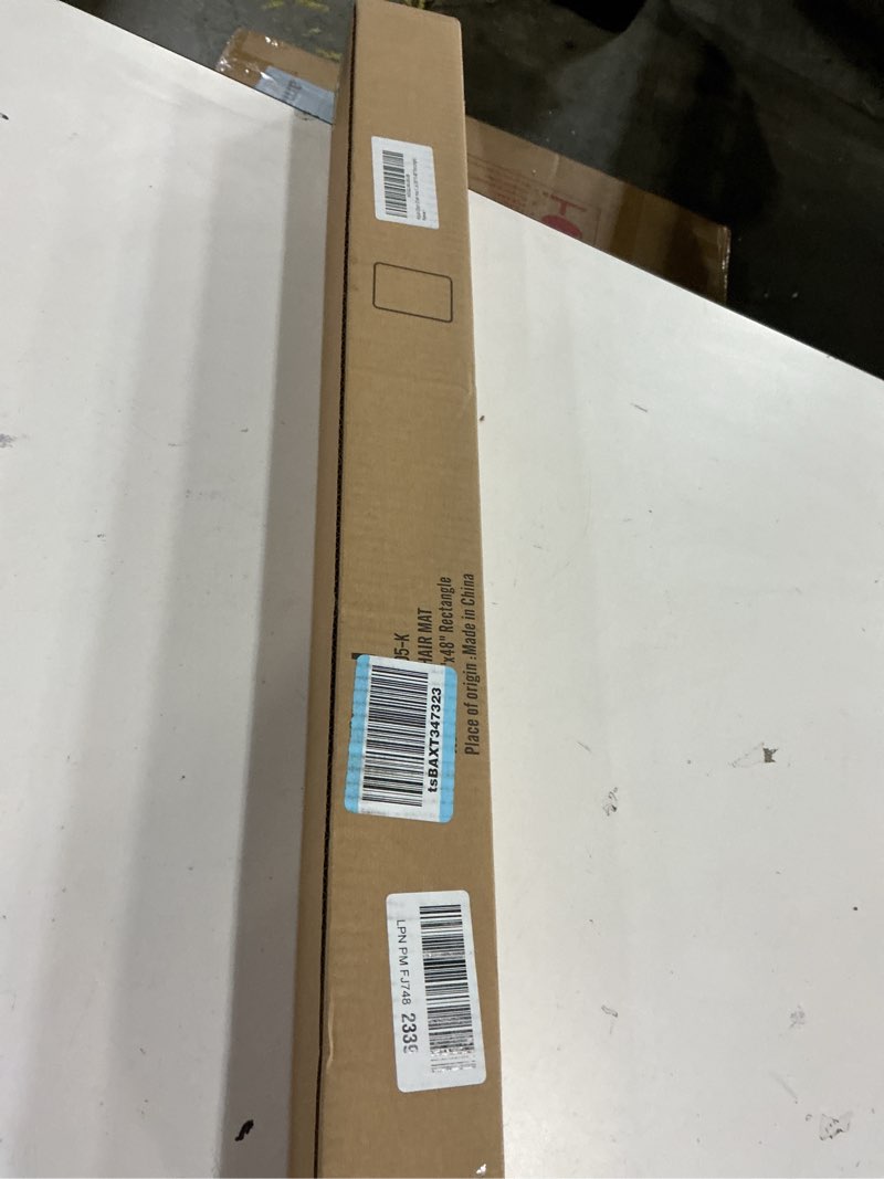 Condition photo showing New/Like New for Kuyal Clear Chair mat for Hardwood Floor 30 x 48 inches Transparent Floor Mats Wood/Tile Protection Mat for Office & Home (30" X 48" Rectangle) 30" X 48" Rectangle Clear