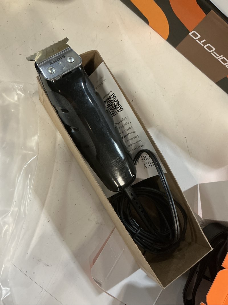 Condition photo showing As Is for andis 30285 headliner ii hair cutting trimmer kit – 11 piece set, carbon steel t-blade, corded electric, professional grooming performance