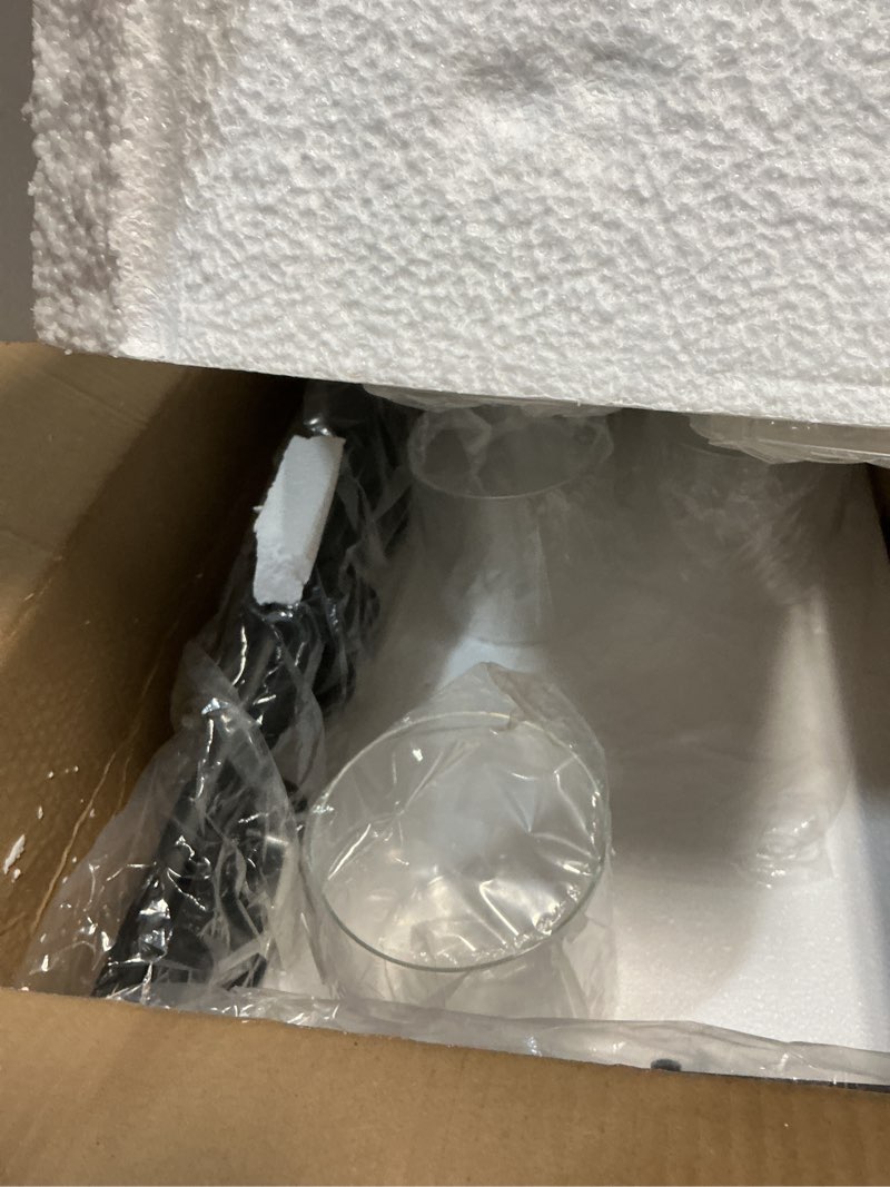 Condition photo showing New/Like New for FAISHILAN Modern 8 Light Bathroom Light Fixtures, 52 inch Vanity Lights for Bathroom with Clear Glass, Black Bathroom Light Fixture for Mirror Kitchen Living Room Hallway Cabinet Porch 8-Light Black with clear glass