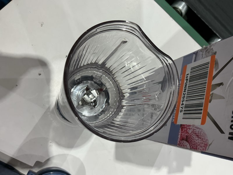 Condition photo showing As Is for ninja blast max, portable blender + twist & go, personal smoothie, blend, ice crush, 3 programs, cordless, 22 oz removable vessel, dishwasher safe, leakproof, navy, bc251nv