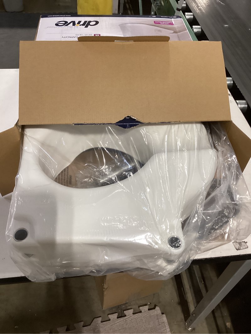 Condition photo showing Good Condition for Drive Medical 2-in-1 Raised Toilet Seat with Removable Padded Arms - Elevated Bathroom Safety Support - Secure Locking Attachment - Easy Height Assistance - Durable Plastic Construction Standard