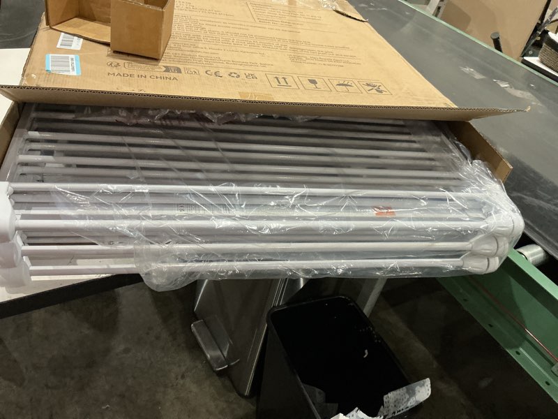 Condition photo showing Good Condition for comomy 127.8" extra wide baby gate, dog gate for house stairs doorways fireplace, auto close pet gate with door walk through, 5 metal panels, hardware mounted baby fence indoor outdoor(30" tall,white) 30"tall 127.8" wide white