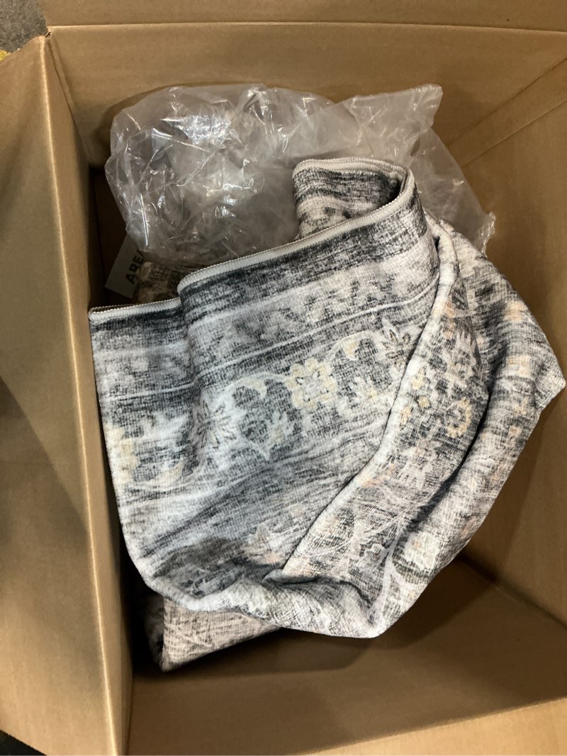 Condition photo showing Good Condition for MontVoo-Vintage Area Rug 9X12 Grey Rugs for Living Room-Soft Distressed Printed Rugs for Bedroom-Non Slip Carpet-Machine Washable Rug for Dining Room Living Room Bedside Office Darkgrey 9' x12' (Rectangular)
