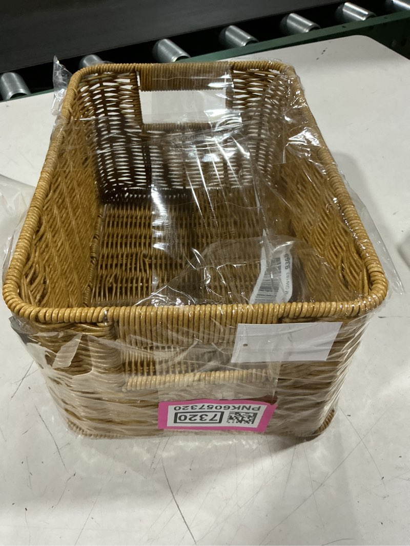 Condition photo showing Good Condition for yrmt rattan storage basket pantry baskets with built-in handles wicker baskets for organizing waterproof woven nature 12" x 8" x6" 12"x8"x6"