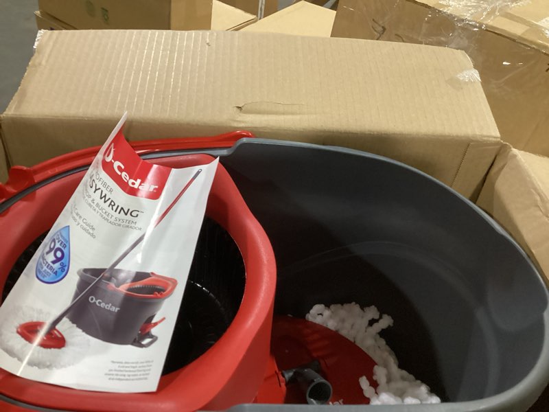Condition photo showing As Is for o-cedar easywring microfiber spin mop and bucket cleaning system