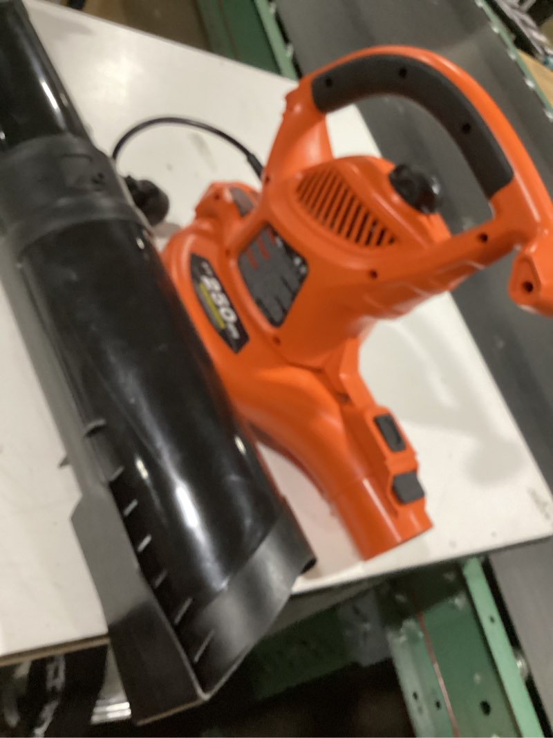 Condition photo showing As Is for similar to black+decker electric leaf blower, handheld blowers for lawn care, lightweight, 180 mph 180 cfm, 7-amp, corded (lb700) blower only