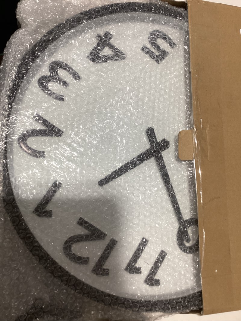 Condition photo showing As Is for Fomaris 16 inch Wall Clock Wall Clocks Battery Opeated for Living Room Kitchen Office Black 16 inch