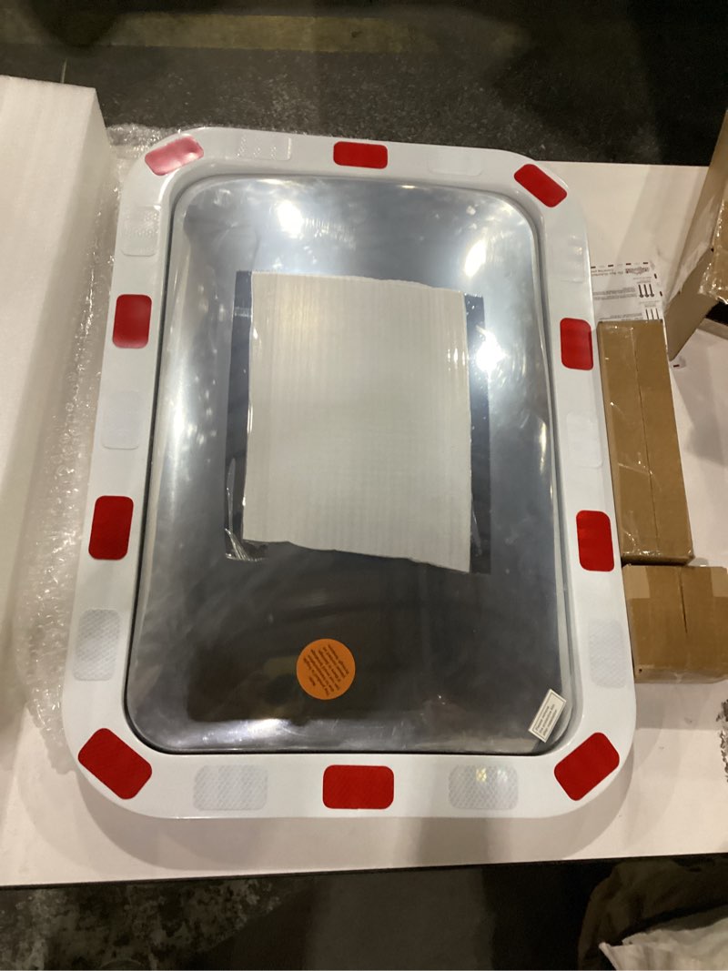 Reflective Rectangular Acrylic Convex Mirror, 24"x16" inch Safety Mirror - Adjustable Traffic Mirror