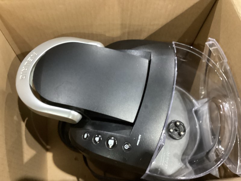 Condition photo showing As Is for keurig k-compact single-serve k-cup pod coffee maker, with 3 brew sizes, smart start feature, 36oz removable reservoir, black