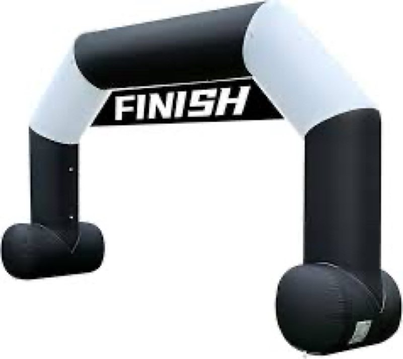 OZIS 20FT Inflatable Arch Start Finish Line Inflatable Archway with 150W Built-in Blower, Hexagon In blue