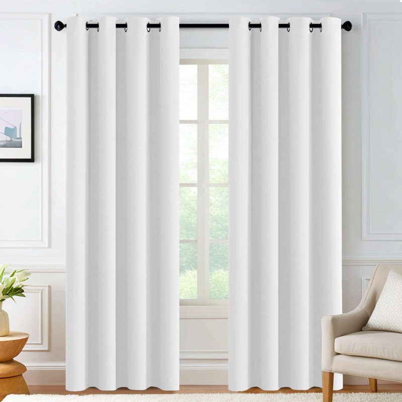 blackout curtains for bedroom/living room 2 panels set - thermal insulated room darkening grommet top curtains