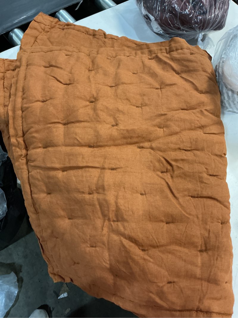Condition photo showing Good Condition for european linen dream sham set, king/cal king, terracotta