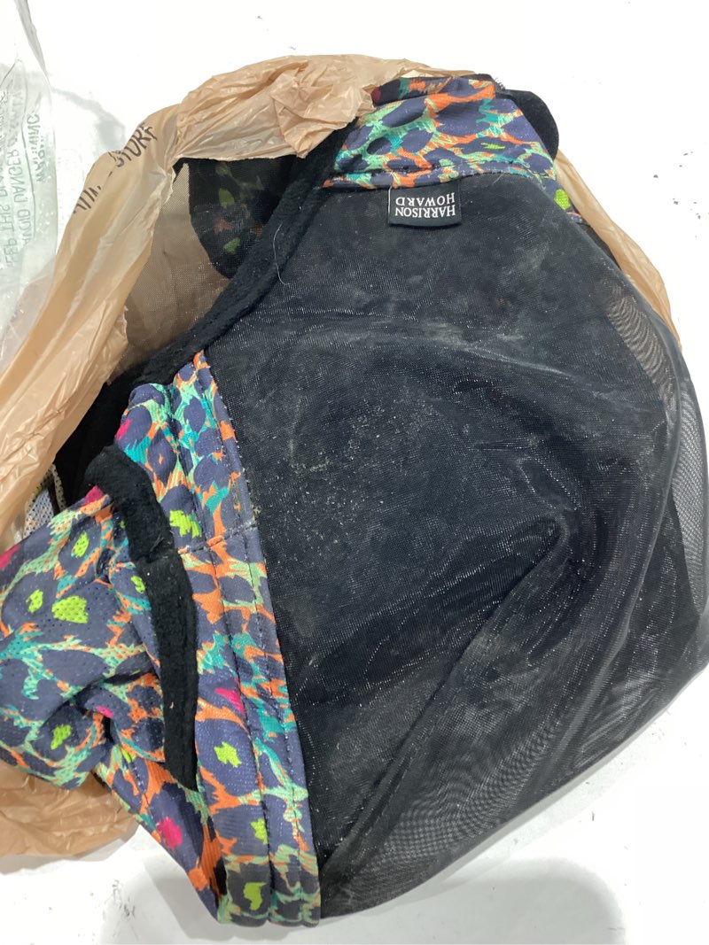 Condition photo showing As Is for harrison howard pro lumivista horse full face fly mask large eye space long nose with ears uv protection for horse iridescent prints l l iridescent prints