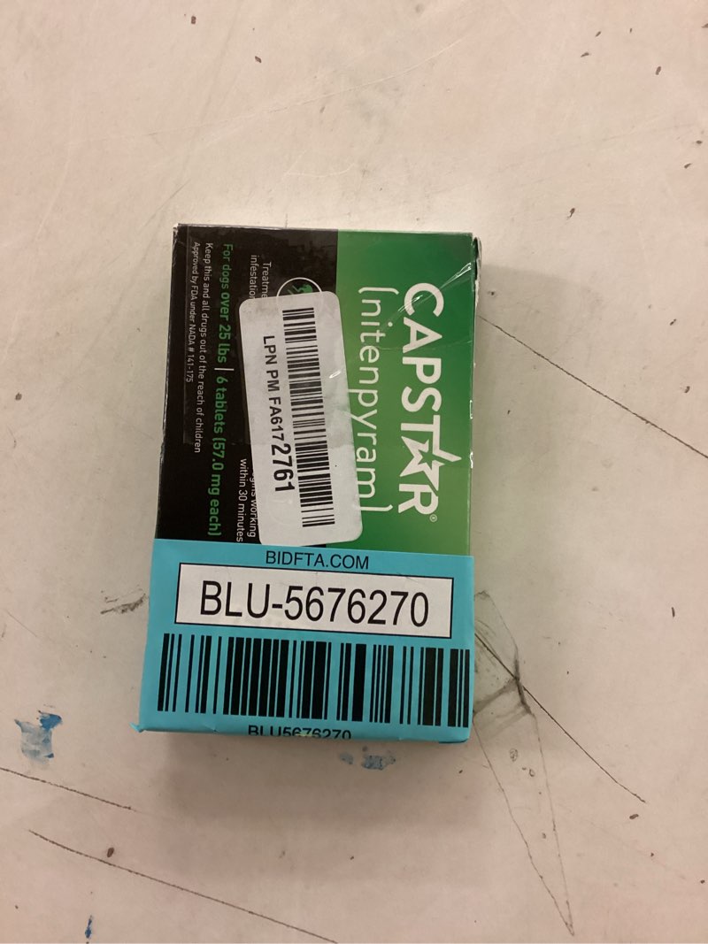Condition photo showing As Is for capstar oral flea treatment for dogs, fast acting tablets start killing fleas in 30 minutes, medium & large dogs (over 25 lbs), 6 doses