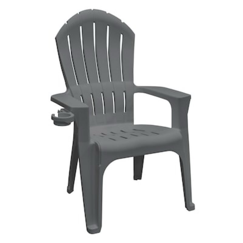 adams patio big easy stackable charcoal resin frame stationary adirondack chair with slat seat