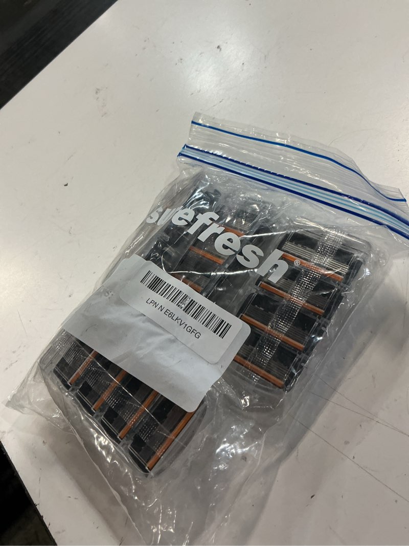 Condition photo showing Good Condition for 24 pack razor blades for men 5 layer razor refills compatible with gf5, lubrication strip & precision trimmer, mens replacement razor blade cartridges, color may vary (black) black 24pcs
