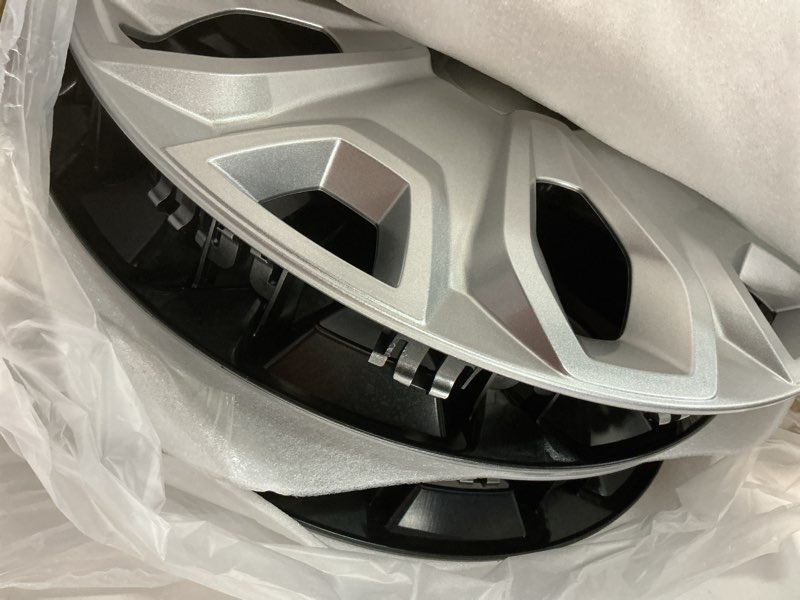 Condition photo showing Good Condition for tangmige 4-pack hubcaps wheel covers compatible with ford transit 150/250 / 350, 2015 2016 2017 2018 2019 2020 2021 2022 2023 2024, 16 inch, 5 y spok, standard leg, silver color