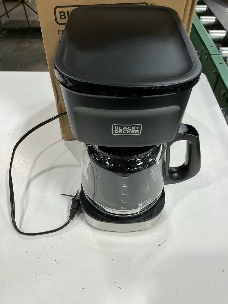 Condition photo showing Good Condition for black+decker cafécraft 12-cup coffee maker, one-switch drip coffeemaker with vortex showerhead technology, sneak-a-cup, keep warm function, stainless steel