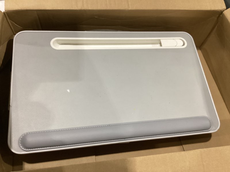 SAIJI Lap Desk with LED Light, Portable Laptop Tray with Cushion - Fits Up to 17" Laptops & MacBook,