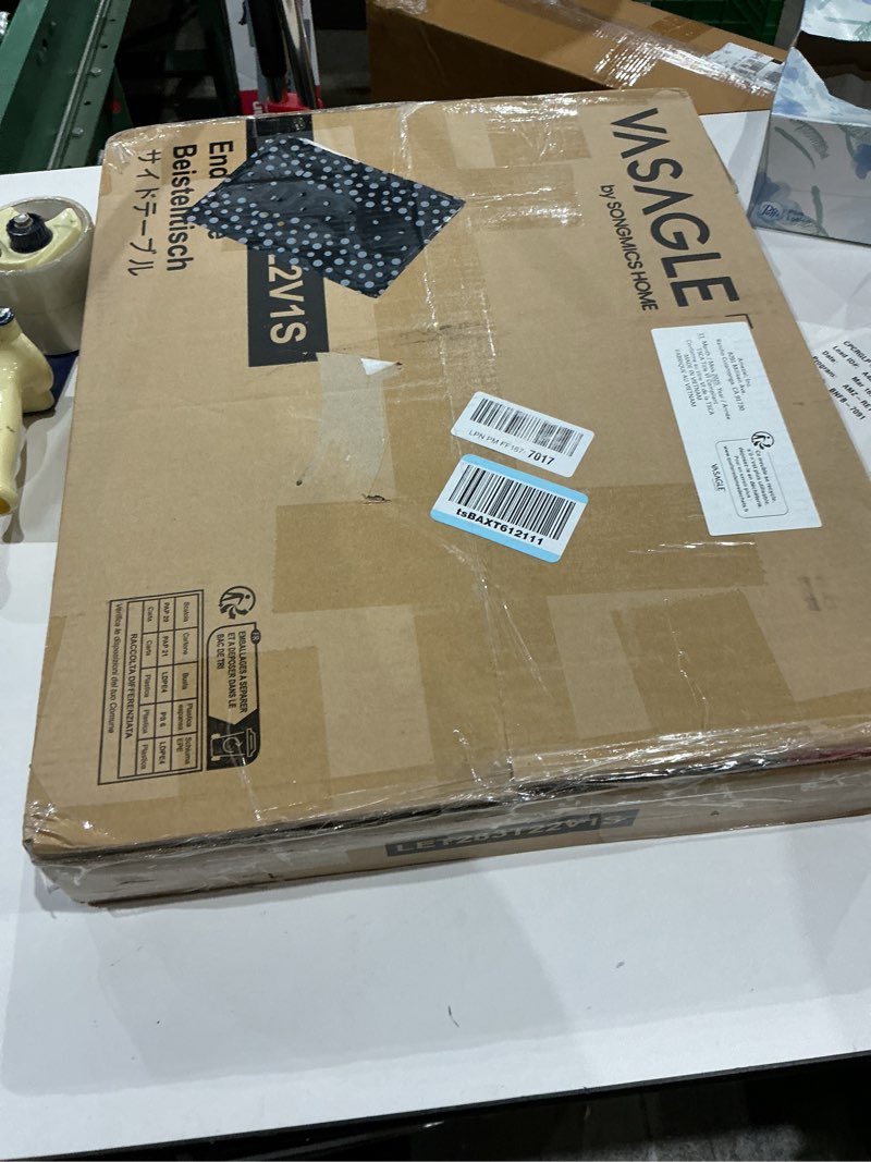 Condition photo showing New/Like New for VASAGLE MAEZO Collection - Side Table, 2-Tier Small Round End Table, Nightstand with Tapered Legs, Curved Transitions, for Small Spaces, Living Room, Bedroom, Charcoal Gray ULET283T22 1 Pack Charcoal Gray