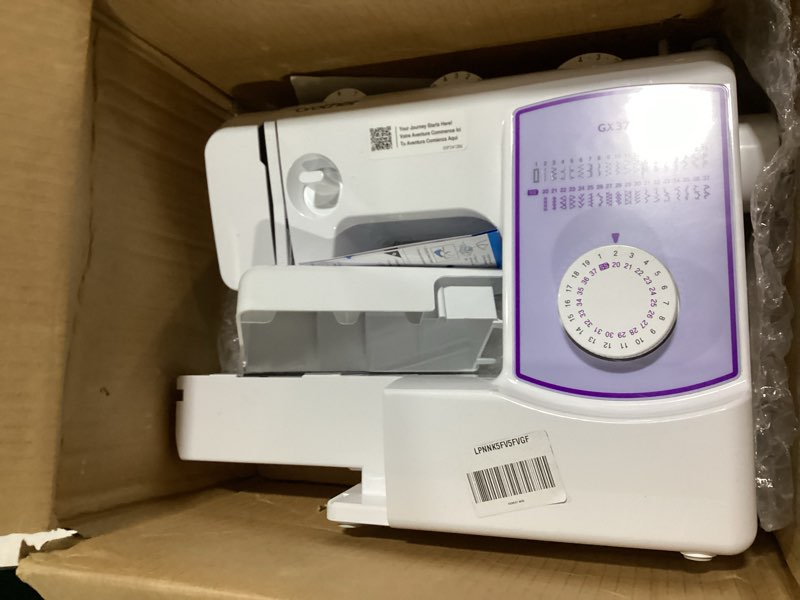 Condition photo showing As Is for Brother Sewing Machine, GX37, 37 Built-in Stitches, 6 Included Sewing Feet
