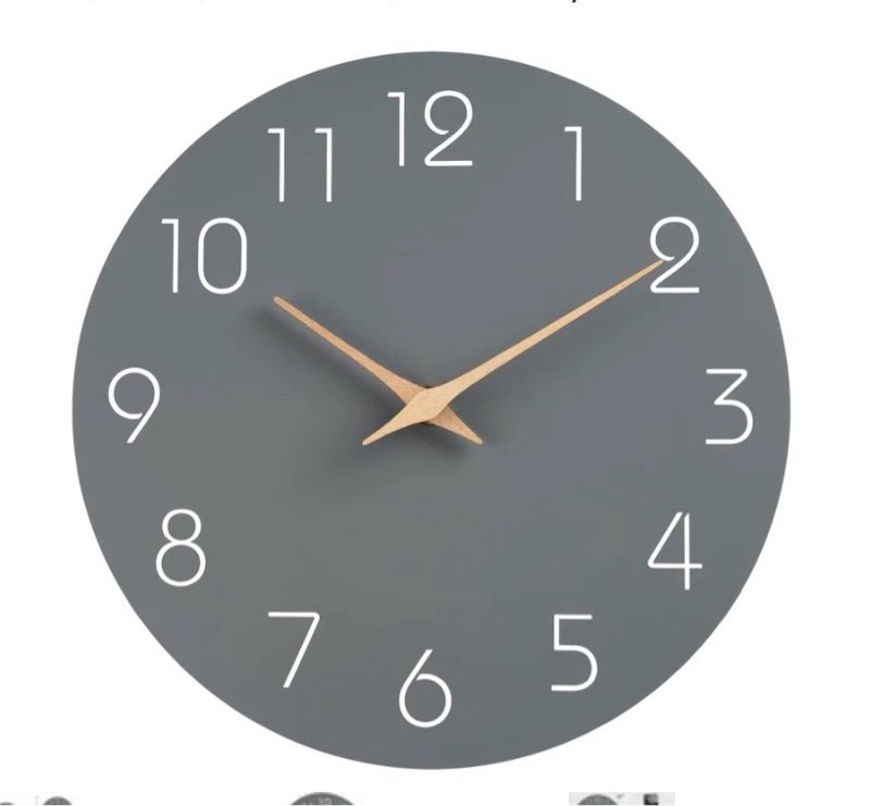 10 inch wall clock - silent non-ticking wall clocks battery operated - modern style wooden clock decor decorative for kitchen,home,bedrooms,office gray