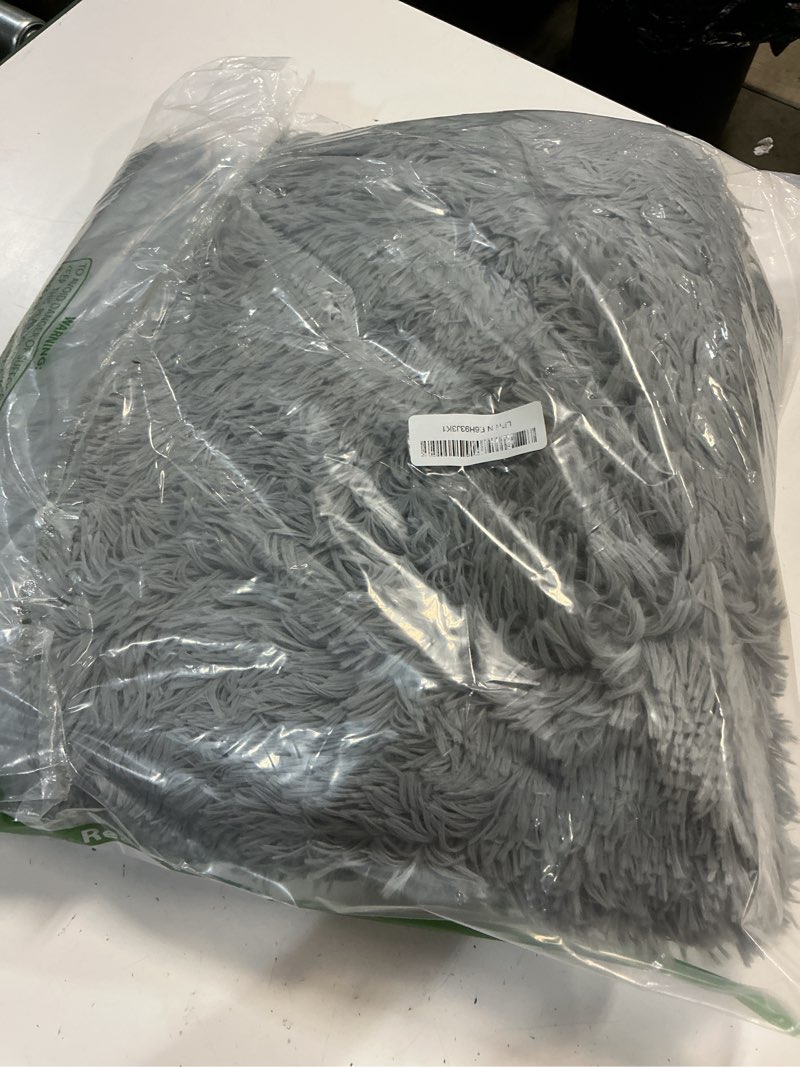 Condition photo showing Good Condition for lochas bedroom rug 2.6' x 5.3', gray fluffy shaggy area rug for bedroom bedside, soft oval throw rugs carpet for kids girls nursery living room home decor grey 2.5' x 5.3' (oval)
