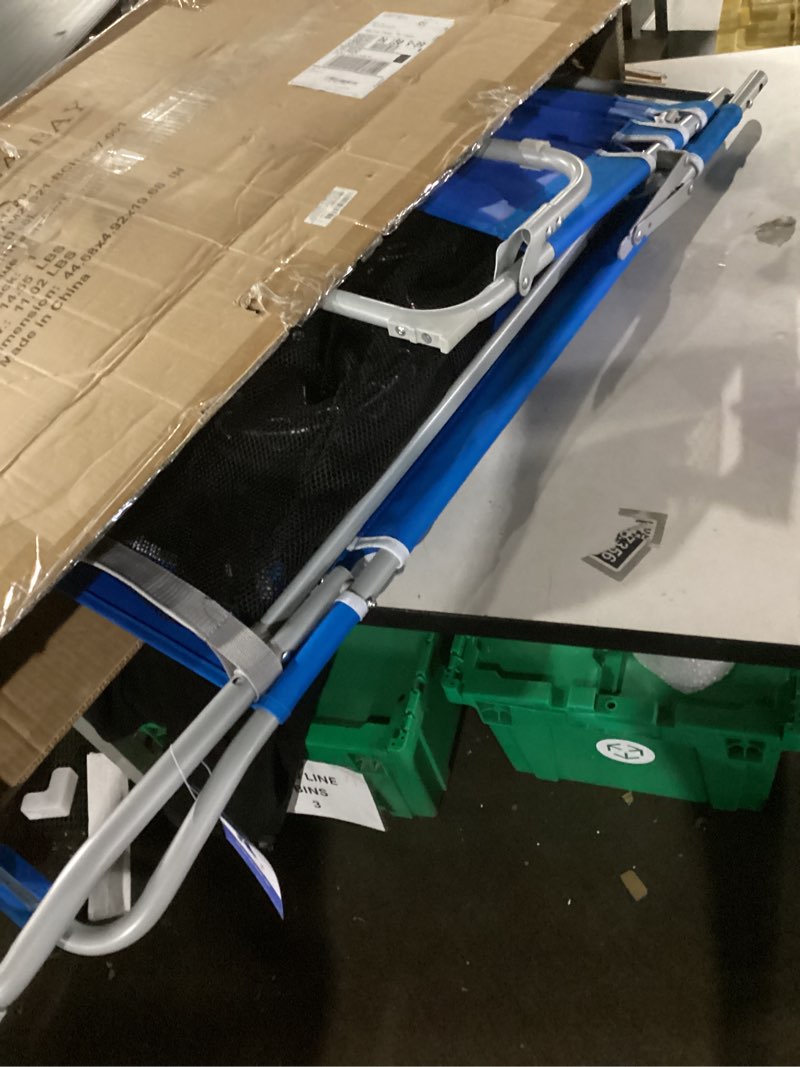 Condition photo showing Good Condition for 2-in-1 Beach Cart with Big Wheels for Sand, Folding Utility Wagon with Chair Holder, Cooler Bag, Mesh Storage, 4 Cup Holders, Umbrella Rack, Supports 100 lbs, Ideal for Beach Camping Shopping Blue/Grey