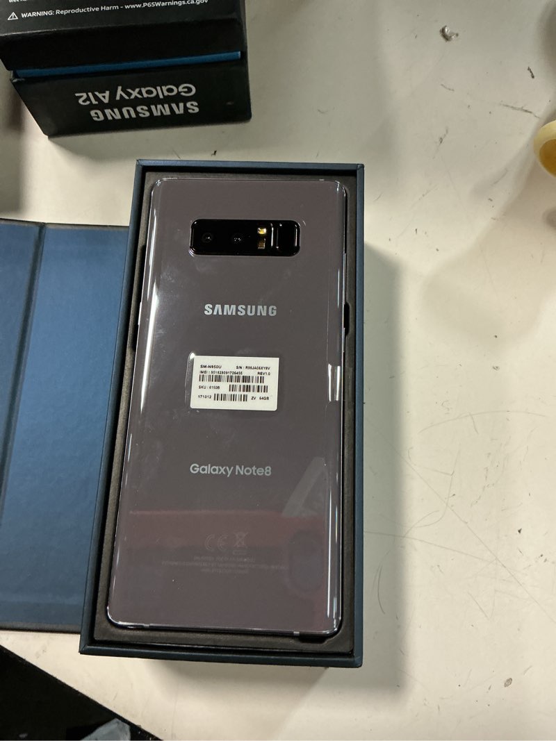 Condition photo showing Good Condition for samsung galaxy note 8, 64gb, orchid gray - fully unlocked (renewed) orchid gray 64gb fully unlocked. ***working condition verified. no network or connectivity tests were performed. bidder be advised ***