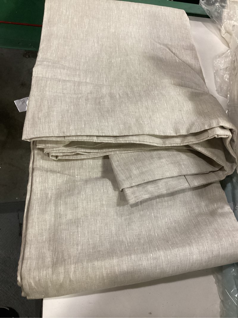 Condition photo showing Good Condition for quince home european linen curtain beige set of 1 96 in x108 in 