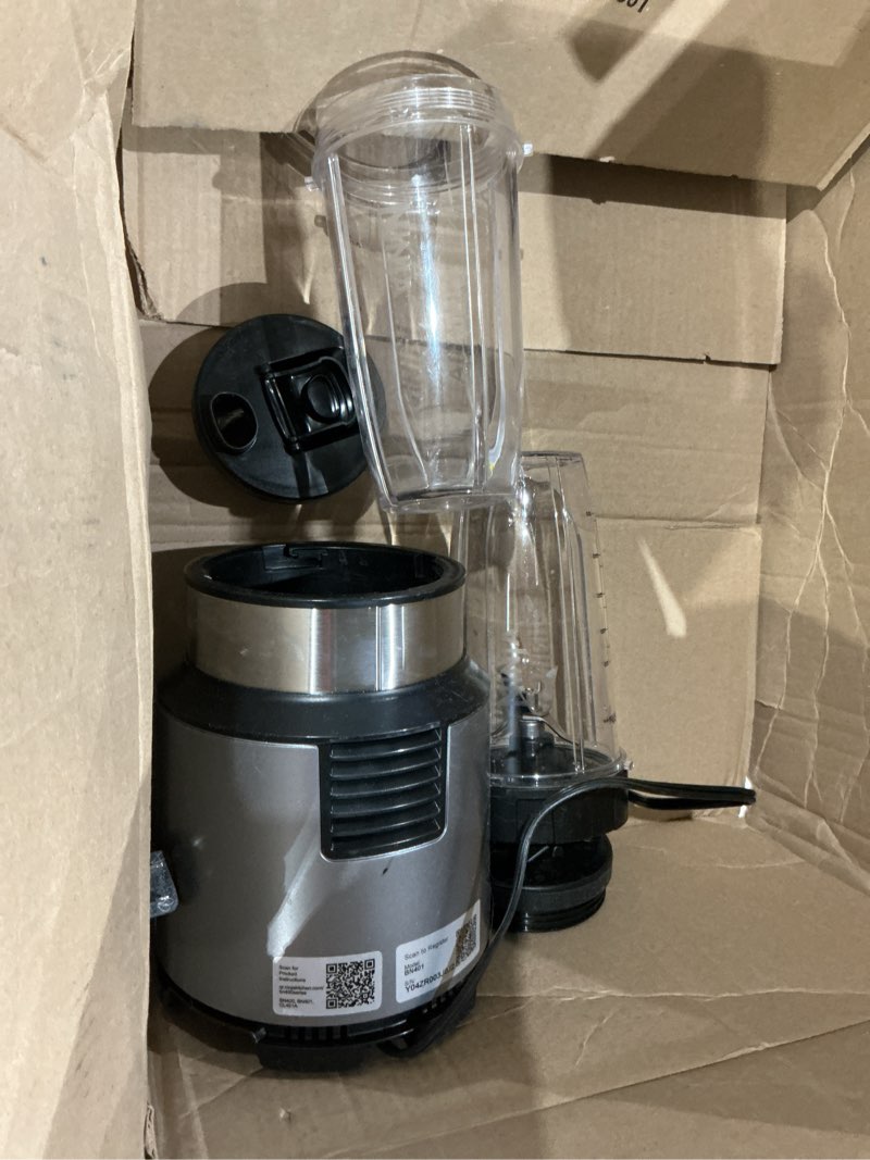 Condition photo showing As Is for ninja | blender | nutri pro | single serve | for smoothies, salsa, shakes and frozen drinks | includes 2 smoothie cups & lids | crushes ice, fruit & veggies |silver | bn401 auto blend 1000-peak-watts