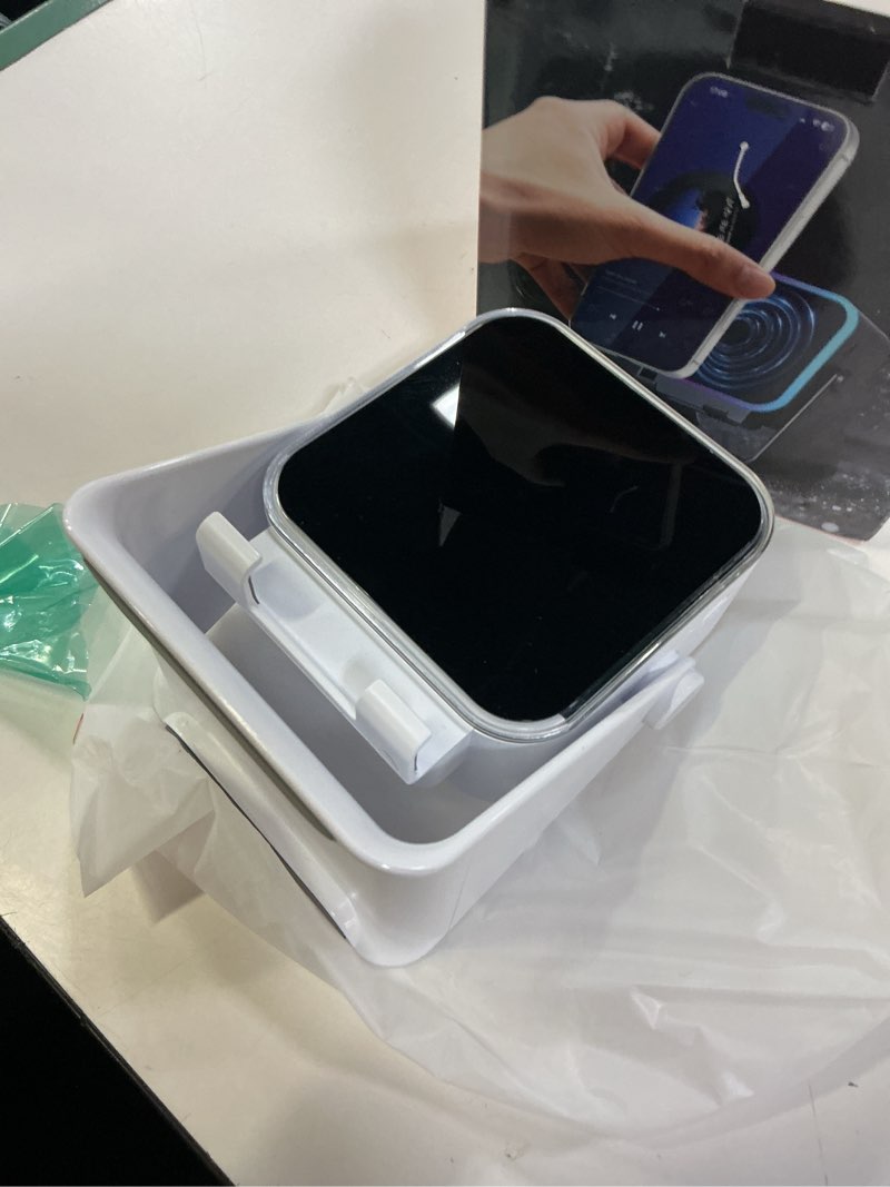 Condition photo showing Good Condition for wireless bluetooth induction speaker, phone speaker amplifier with colorful lights & 3500mah battery, portable phone stand compatible with iphone/ipad/android/samsung - white