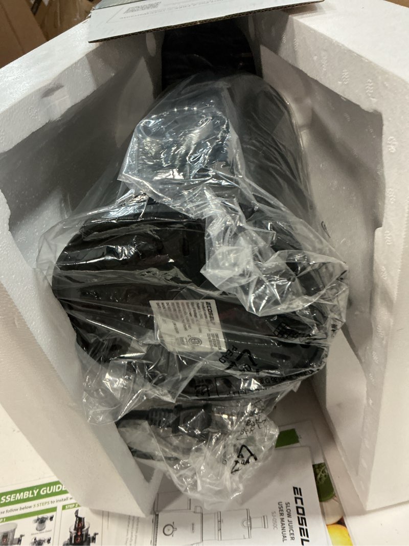 Condition photo showing New/Like New for juicer machines - wide mouth feed chute with self feeding hands-free design - cold press juicer for vegetables and fruits - juice extractor machine high juice yield - with brush premium black