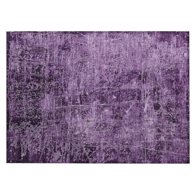 addison rugs chantille acn559 purple 1'8" x 2'6 indoor outdoor area rug, stain resistant, machine wa