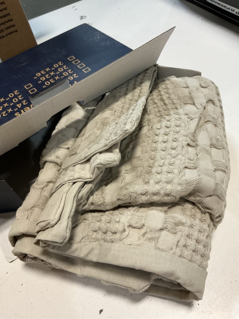 Condition photo showing Good Condition for PHF 100% Cotton Waffle Pillow Shams Standard Size, 2 Pack 20" x 26" Soft Skin-Friendly Pillowcases, No Filling, Aesthetic Woven and Breathable Waffle Weave Pillow Case Covers for Bed, Oatmeal 26" x 20" (Pack of 2) Oatmeal