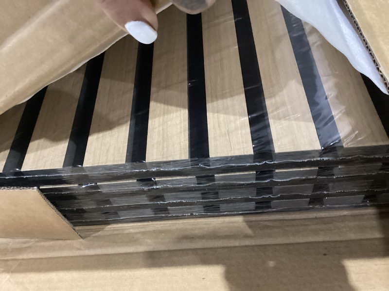 23.6 inch ×23.6 inch wood slat wall panels, 4 pieces sound absorbing panels, easy to cut & install w