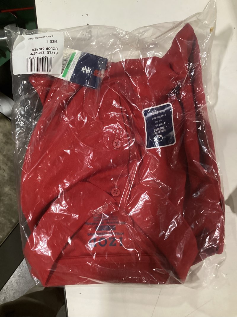 Izod Mens Short Sleeve Performance Polo Shirt, Red-646, 38-39 US