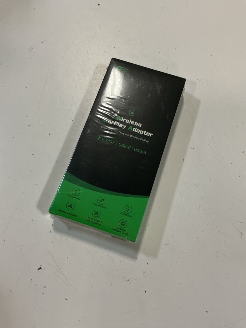 Condition photo showing New/Like New for wireless carplay adapter for apple - 2025 slim edition, plug & play connection converts factory wired to wireless carplay adapter for iphone carplay dongle for ios 10+ (black)