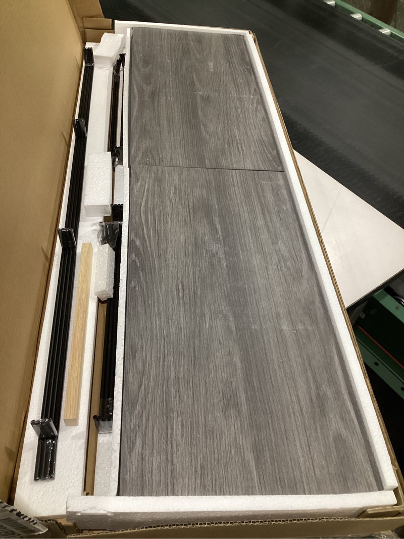 Condition photo showing Good Condition for Furinno Rata 4-Tier Industrial Multipurpose Flat Base Shelf Display Rack, French Oak Grey French Oak Grey 11.81 (D) x 23.62 (W) x 39.06 (H)