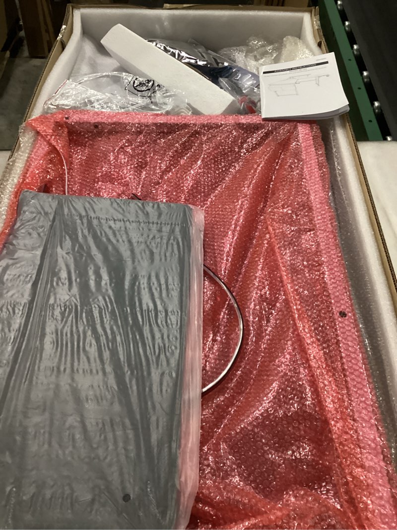 Condition photo showing New/Like New for L Shaped Gaming Desk with Desk Extender, Smart Corner Computer Desk with LED Lights & Power Outlets, Monitor Stand, Storage Bag, for Work, Home Office, Bedroom, Study (White)